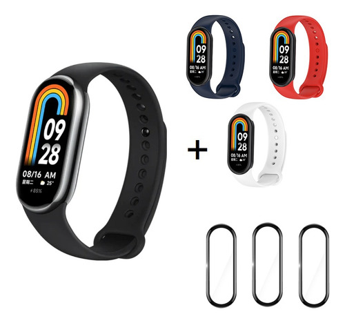 Relógio Xiaomi Mi Band 8 Original + 3 Pulseira 3 Película 3d